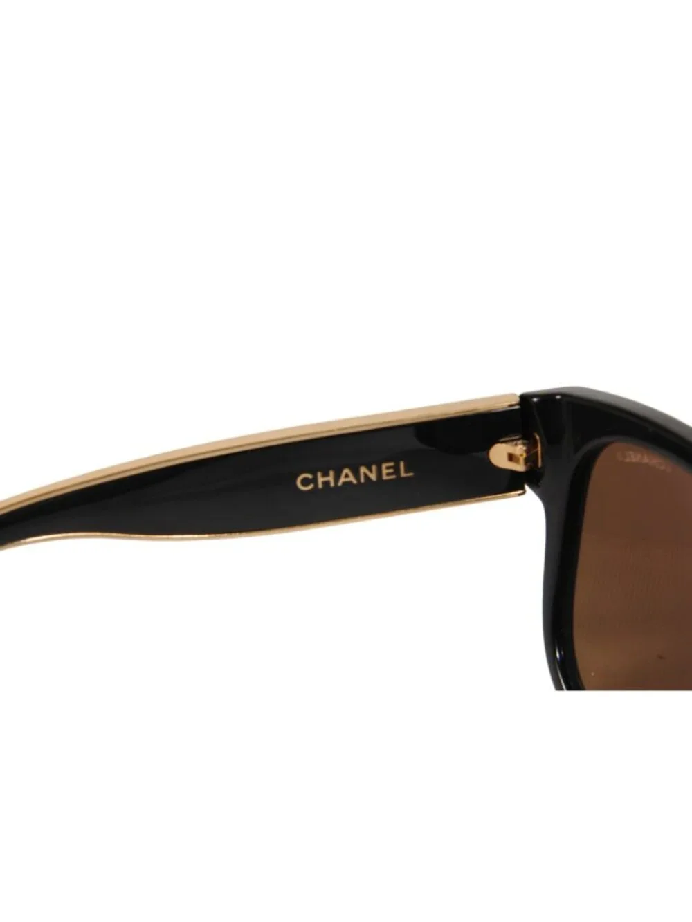 Chanel Womens Mirrored CC Logo Sunglasses 5270 Black Gold Gold Round Oval